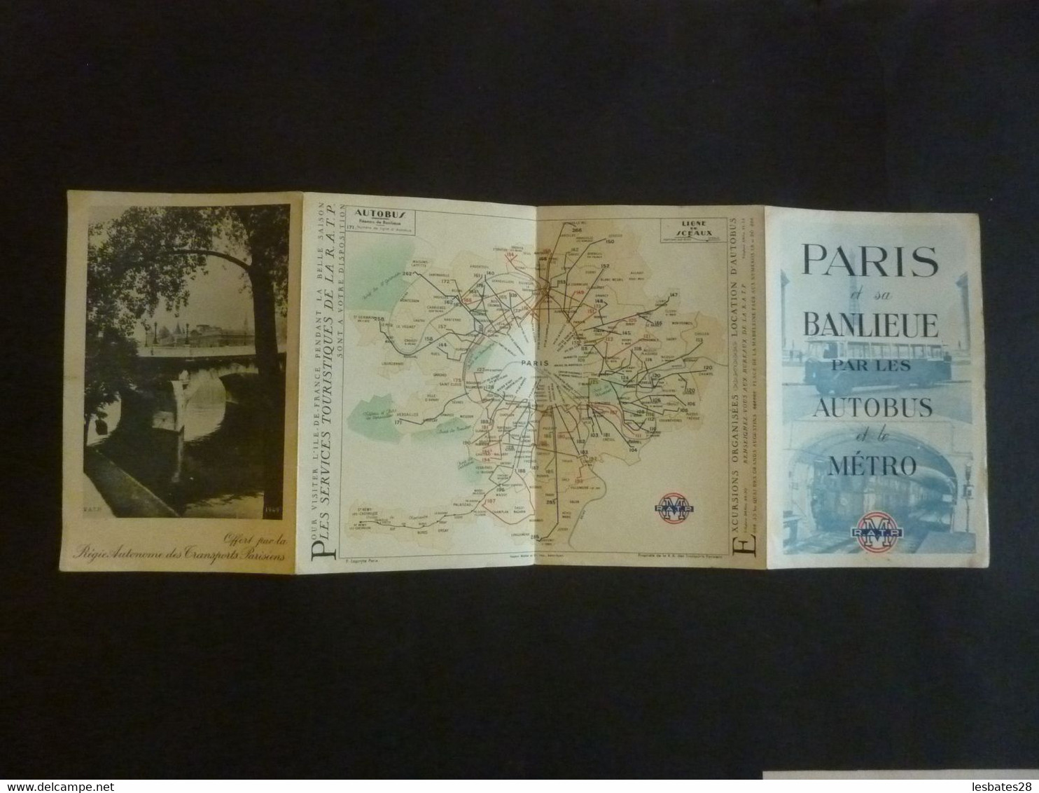 PARIS ET SA BANLIEUE PAR LES AUTOBUS ET LE METRO RATP Année 1949   (2021 Septembre-380)