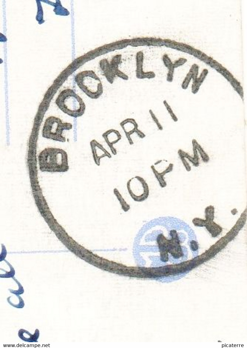 Single Ring Postmark Cancel With BROOKLYN, NY But No Year-(postcard Of Coney Island, NY, United States)-Marcophilie - Unclassified