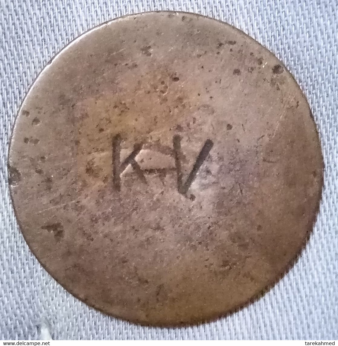 Egypt , Very Rare Counter Stamped King Fuad Coin ..KV..Agouz - Royal / Of Nobility