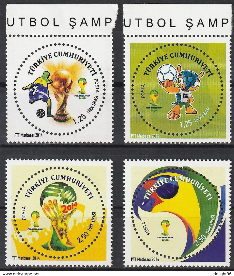 2014 Turkey FIFA World Cup In Brazil Set (!!! Scarce Withdrawn Issue !!!) (** / MNH / UMM, Round Shaped) - 2014 – Brazilië