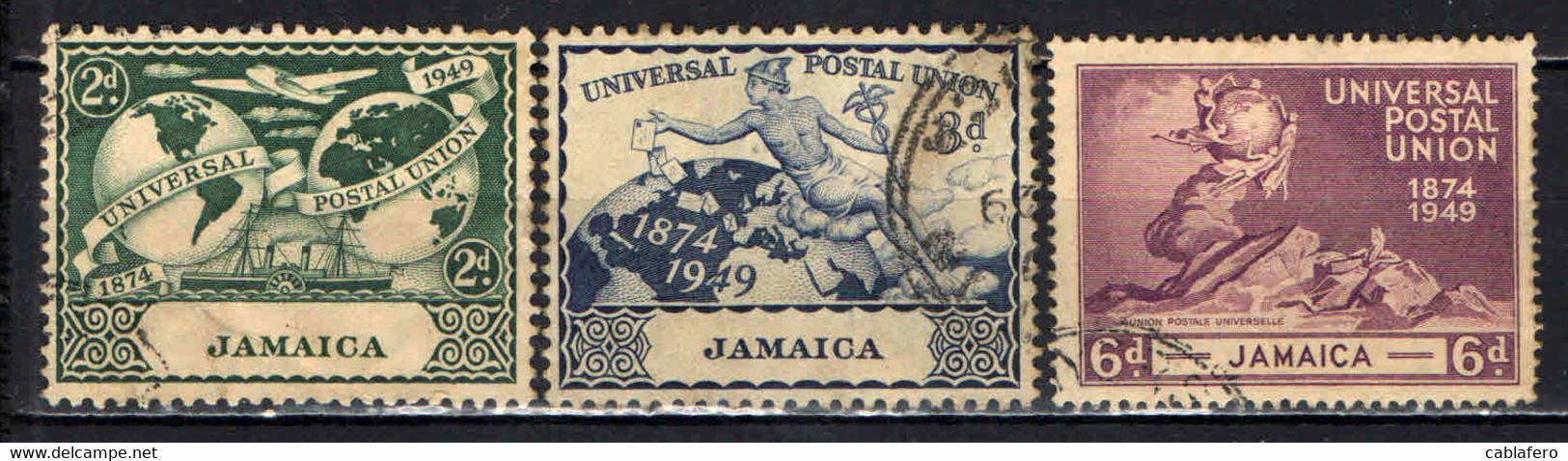 JAMAICA - 1949 - 75° ANNIVERSARIO DELL'UPU - USATI - Jamaica (...-1961)