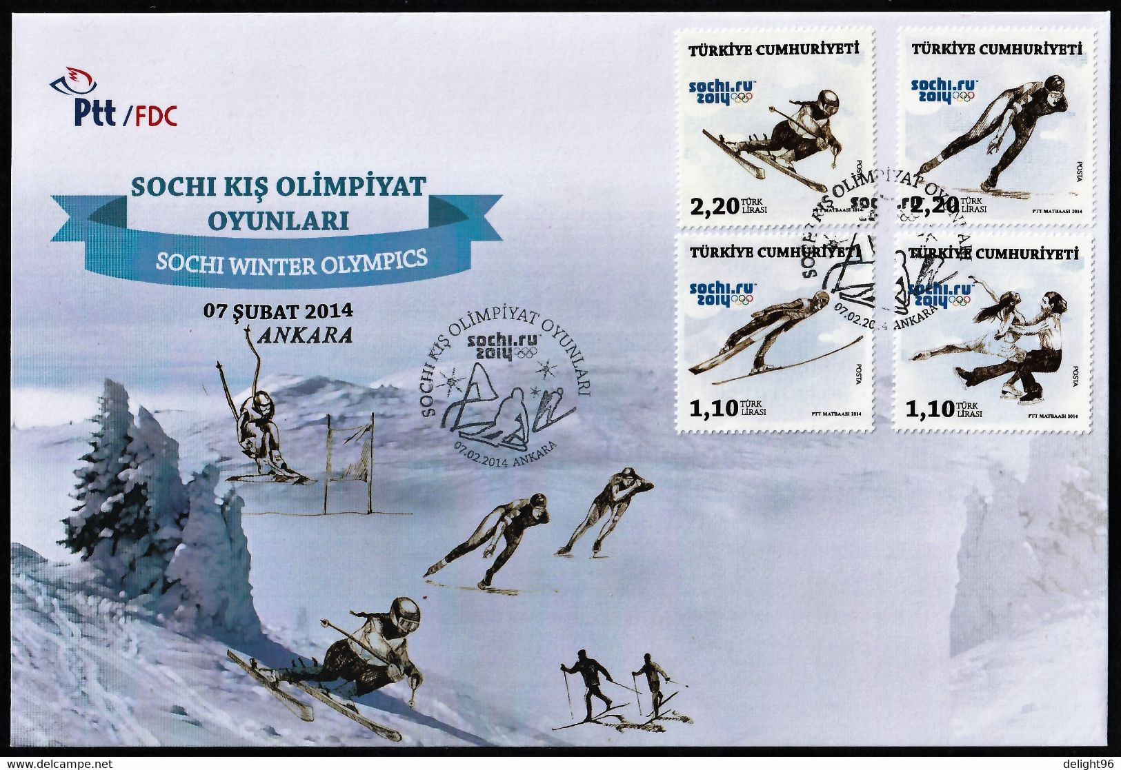 2014 Turkey Winter Olympic Games In Sochi FDC - Winter 2014: Sochi