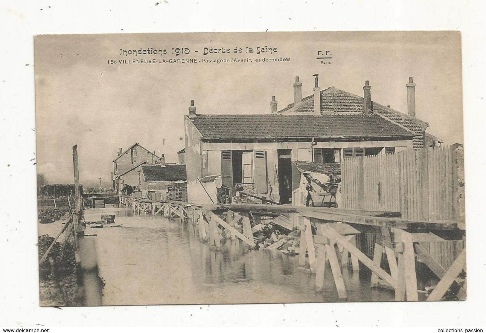 Cp , 92 ,  VILLENEUVE LA GARENNE , Inondations ,1910, Décrue De La Seine ,passage De L'avenir , Les Décombres - Villeneuve La Garenne