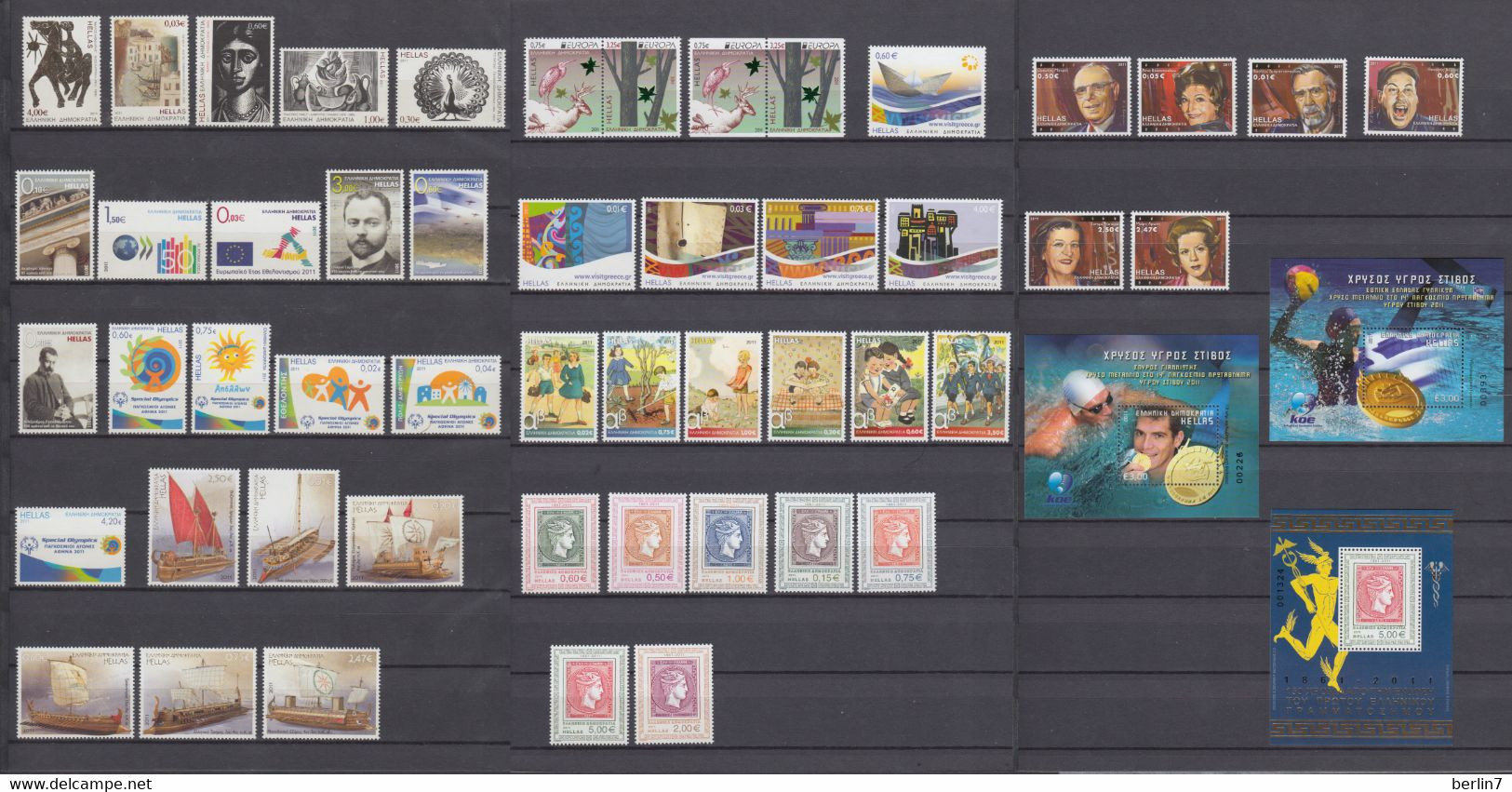 Greece 2011 Complete Year Including Imperforate Sets And Mini Sheets MNH - Annate Complete