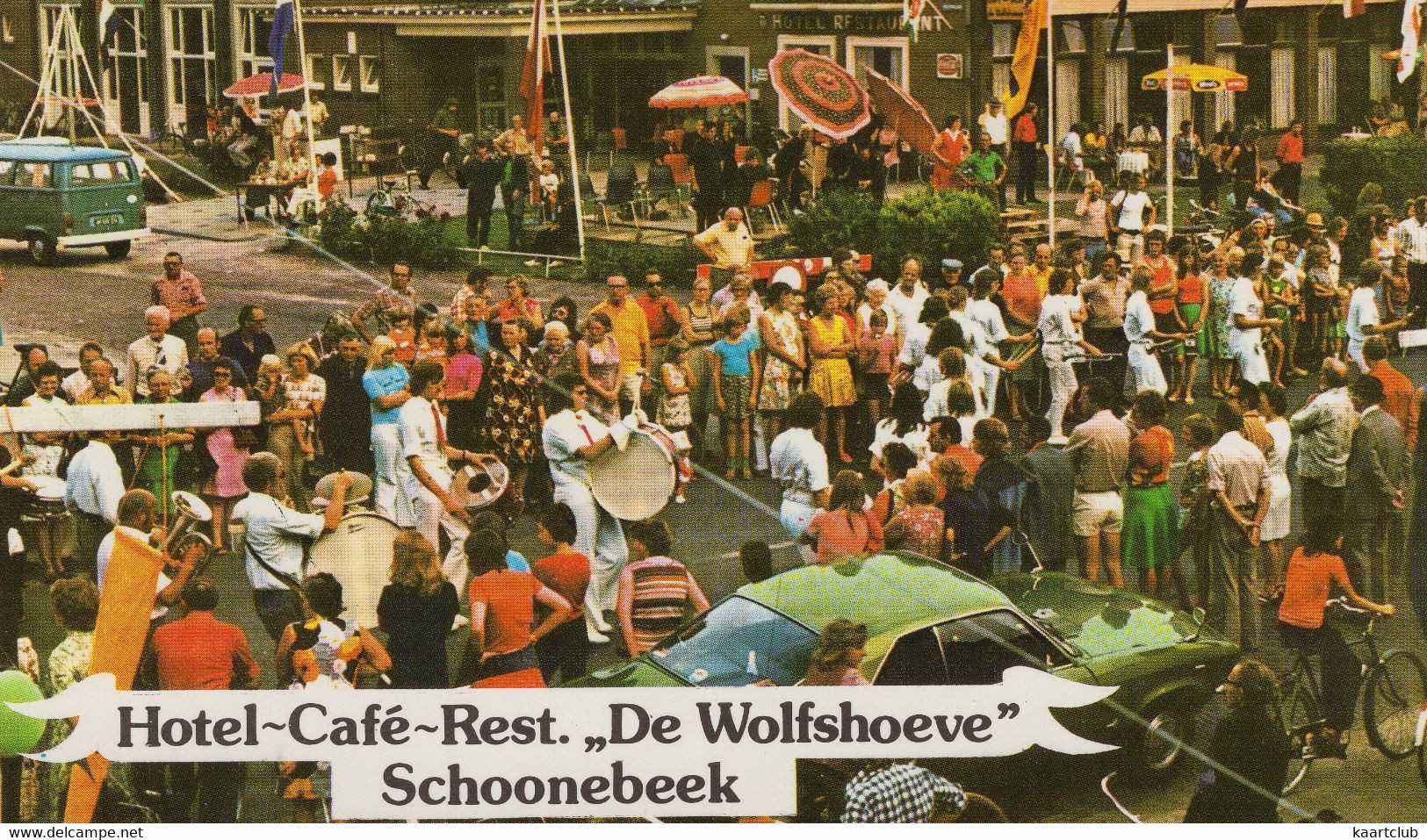 Schoonebeek: OPEL MANTA A, VW T2-BUS - Hotel  'De Wolfshoeve' - (Holland) - Fanfare - PKW