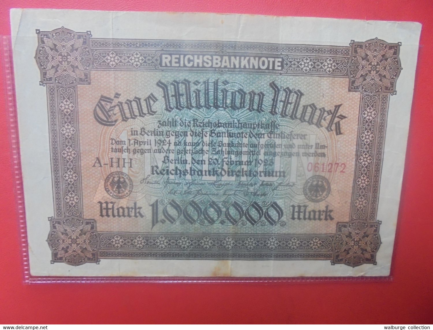 Reichsbanknote 1 MILLION 1923 Circuler (B.24) - 1 Miljoen Mark