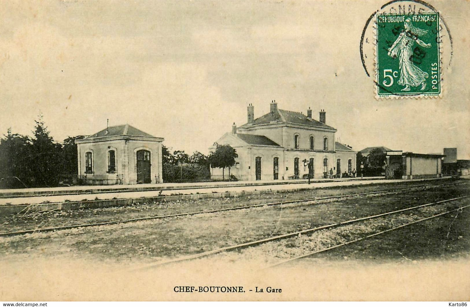 Chef Boutonne * La Gare * Ligne Chemin De Fer Deux Sèvres - Chef Boutonne