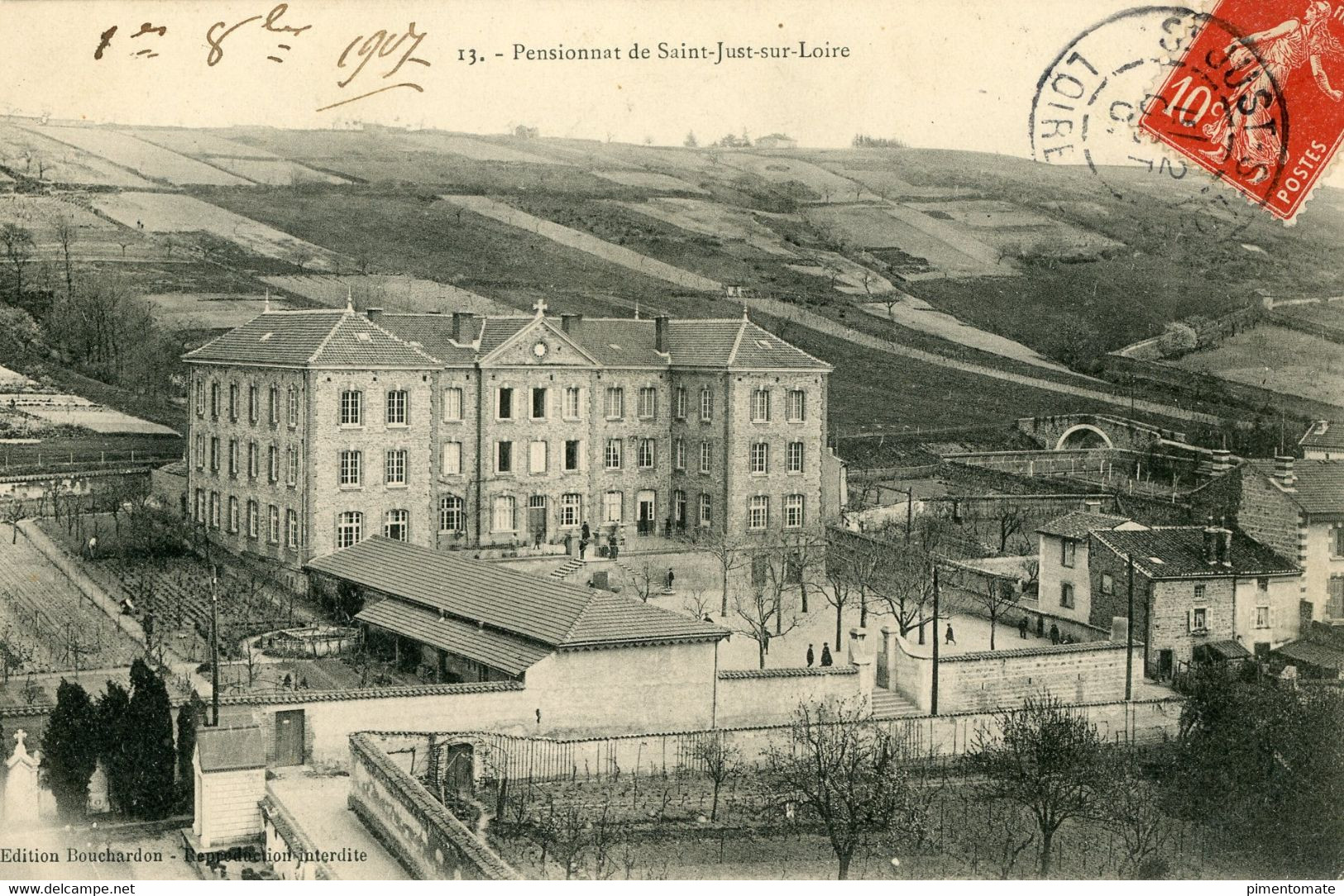 SAINT JUST SUR LOIRE LE PENSIONNAT 1907 - Saint Just Saint Rambert