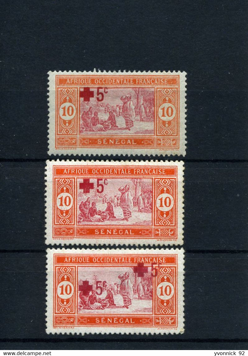 Sénégal  _(1915) Croix Rouge Déplacé & Double  N°70 - Other & Unclassified