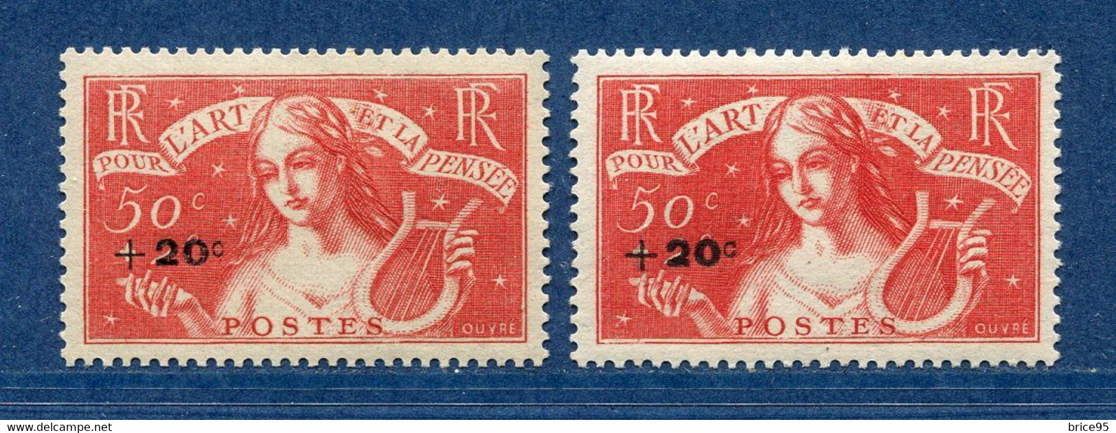 ⭐ France - Variété - YT N° 308 - Couleurs - Neuf Sans Charnière - 1935 ⭐ - Unused Stamps