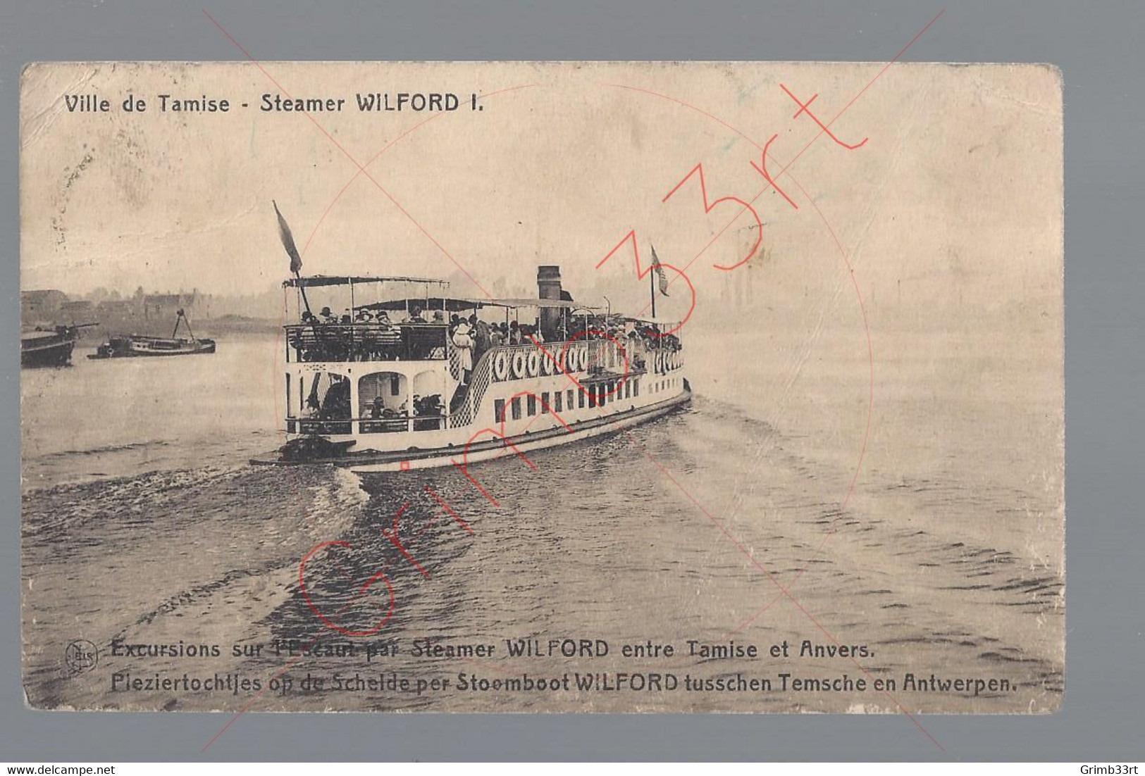 Ville De Tamise - Steamer WILFORD I - Postkaart - Temse