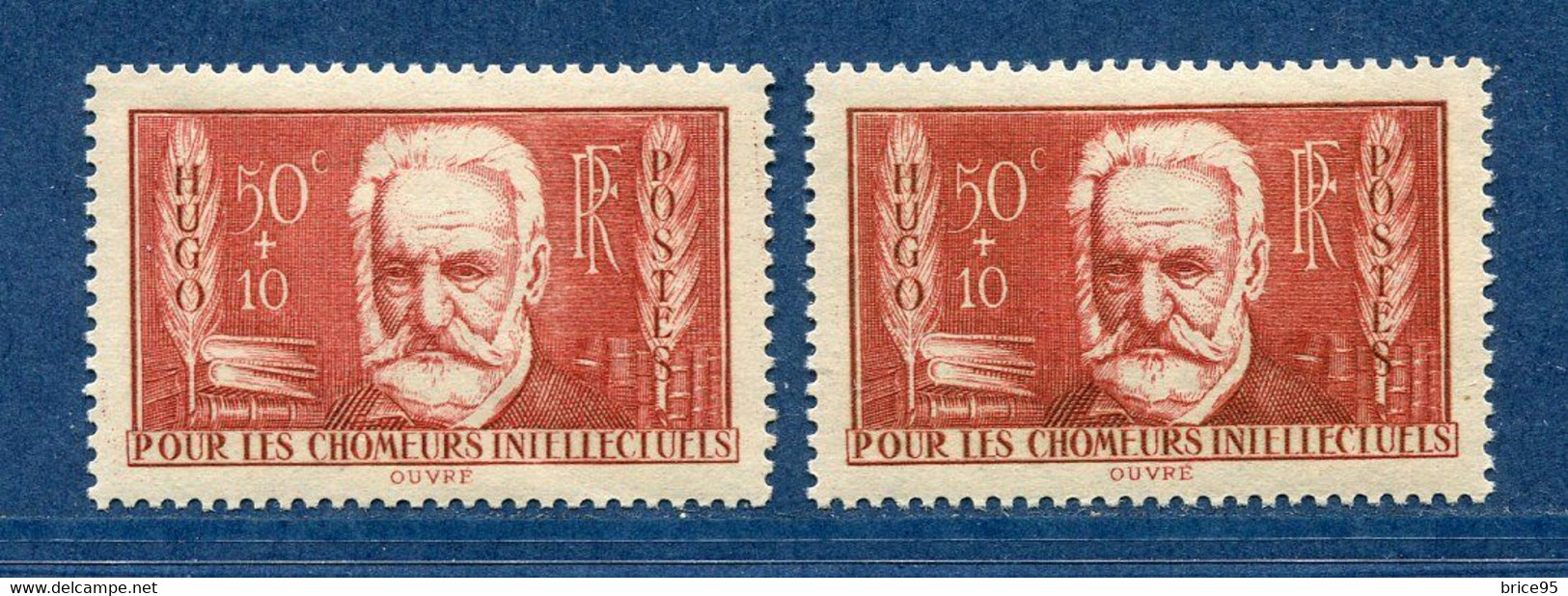 ⭐ France - Variété - YT N° 332 - Couleurs - Papier Jaunatre - Neuf Sans Charnière - 1936 ⭐ - Unused Stamps