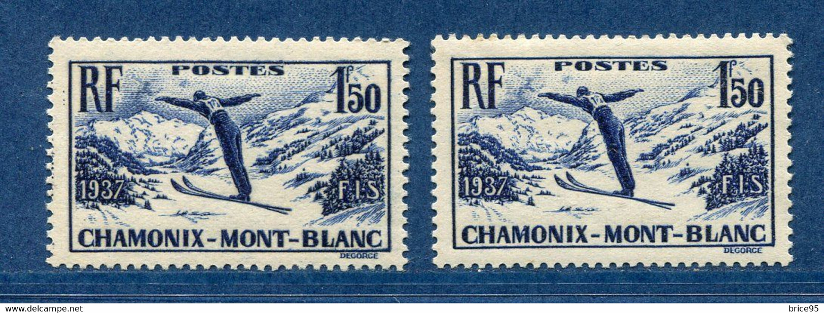 ⭐ France - Variété - YT N° 334 - Couleurs - Papier Jaunatre - Neuf Sans Charnière - 1937 ⭐ - Ongebruikt