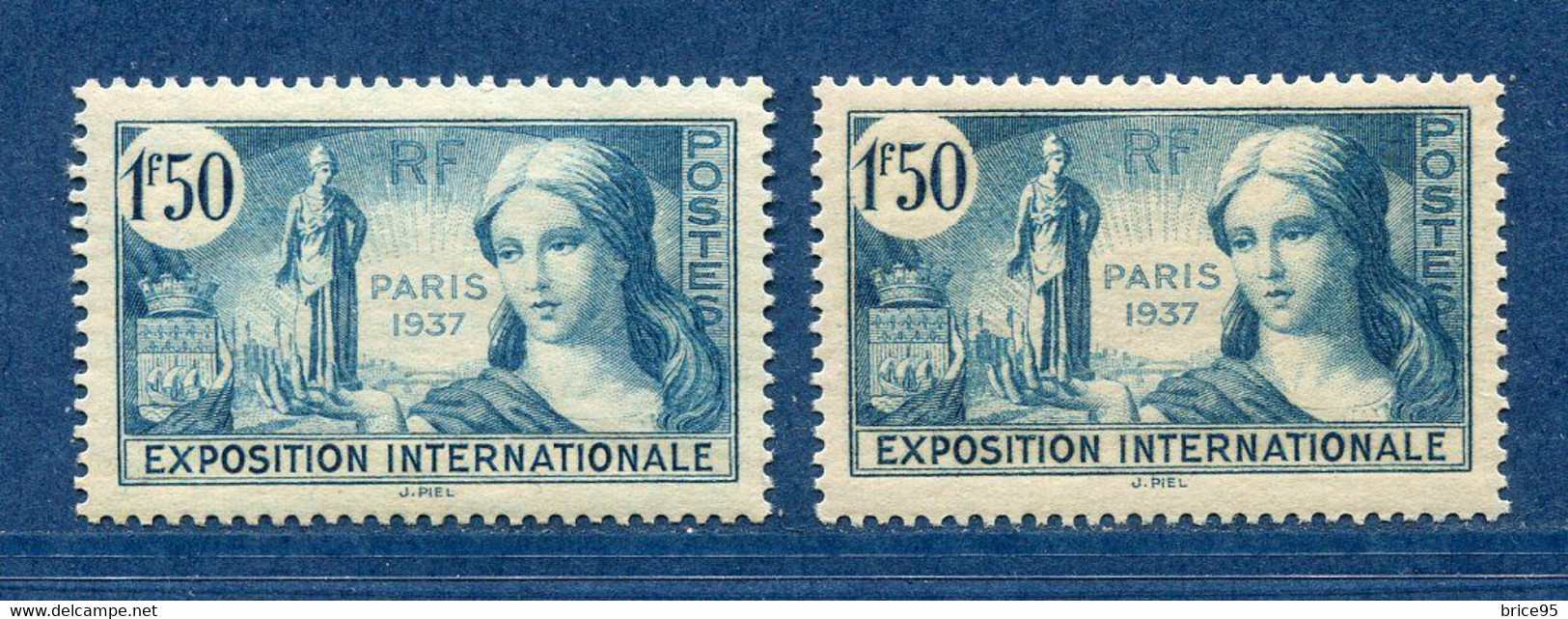 ⭐ France - Variété - YT N° 336 - Couleurs - Papier Jaunatre - Neuf Sans Charnière - 1937 ⭐ - Nuevos