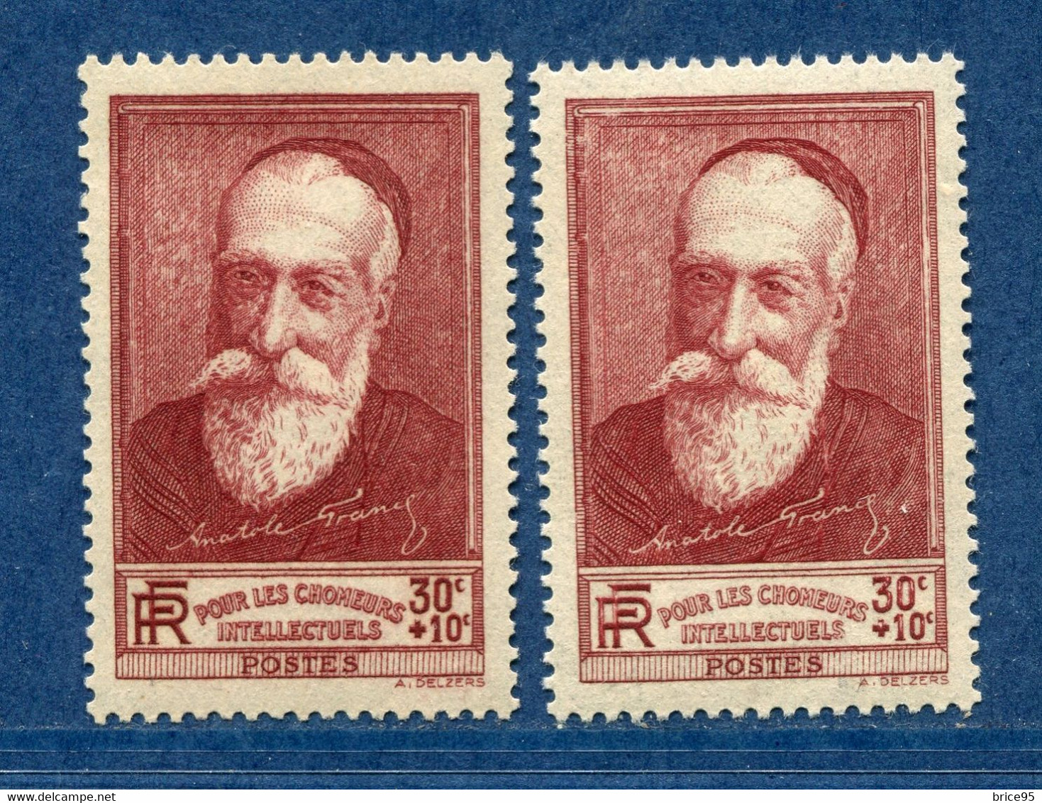 ⭐ France - Variété - YT N° 380 - Couleurs - Pétouille - Chiffres Blancs - Neuf Sans Charnière - 1938 ⭐ - Unused Stamps