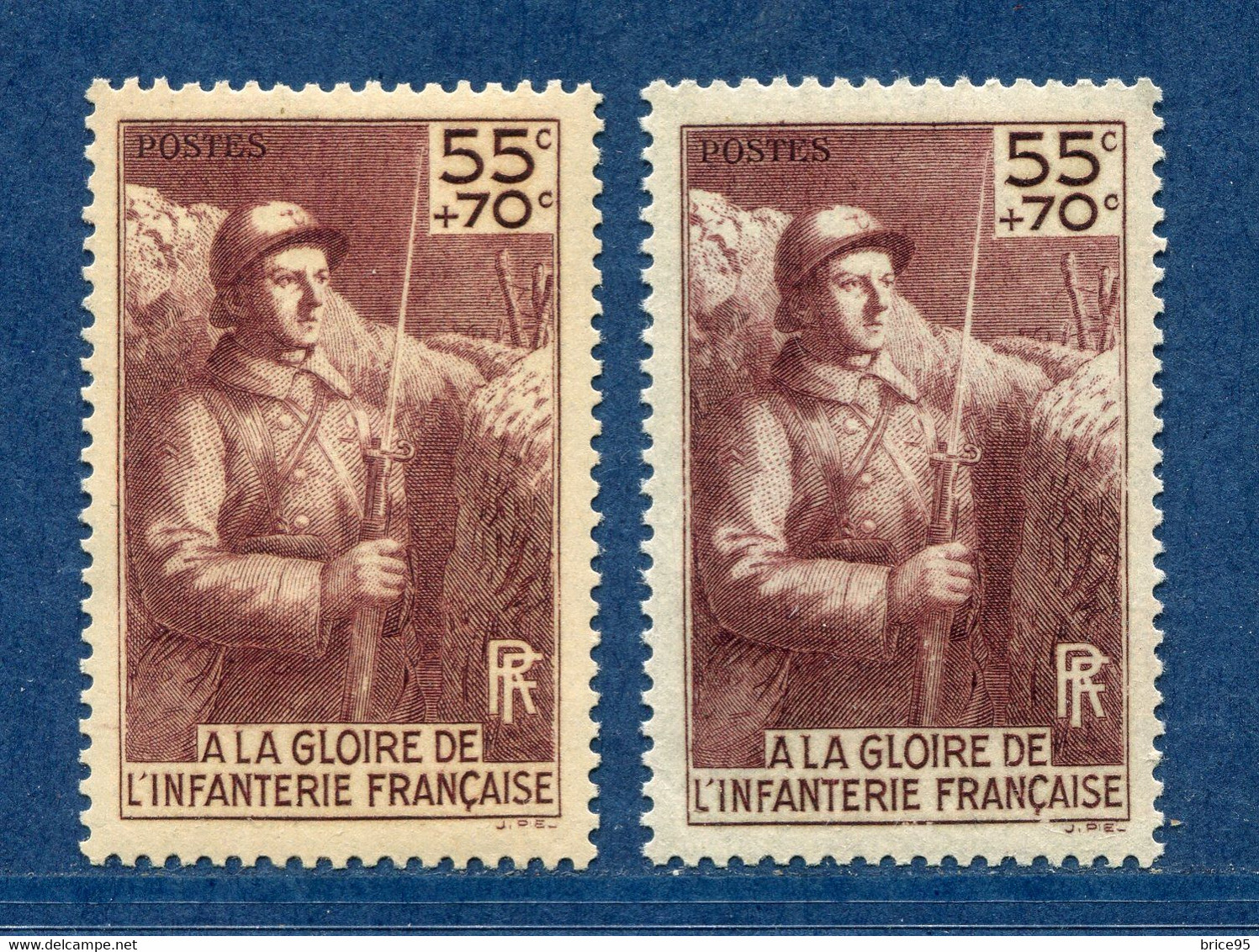 ⭐ France - Variété - YT N° 386 - Couleurs - Pétouille - Neuf Sans Charnière - 1938 ⭐ - Unused Stamps