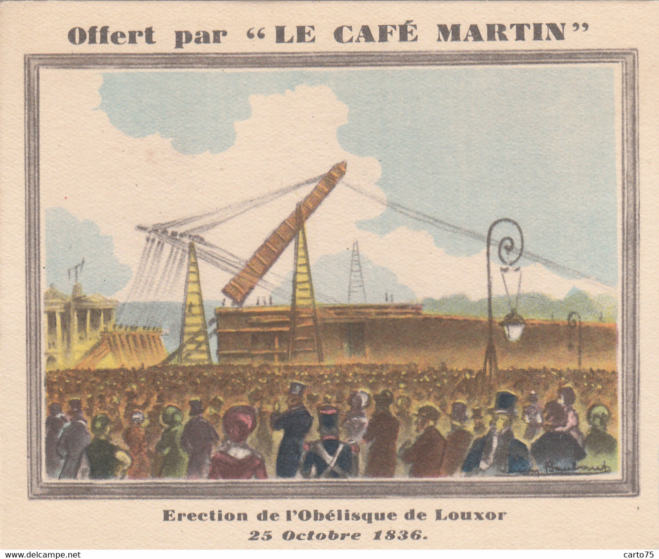 Commerce - Café Martin 34 Rue Joubert Paris - Histoire 1830/1840 - Erection Obélisque Louxor Paris - Cafés