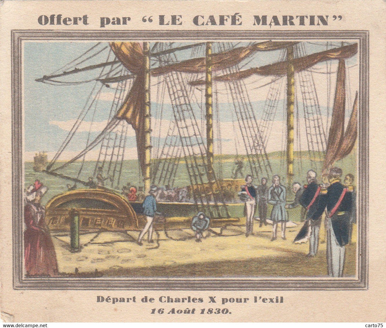 Commerce - Café Martin 34 Rue Joubert Paris - Histoire 1830/1840 - Exil De Charles X - Port De Cherbourg Bâteaux - Caffé