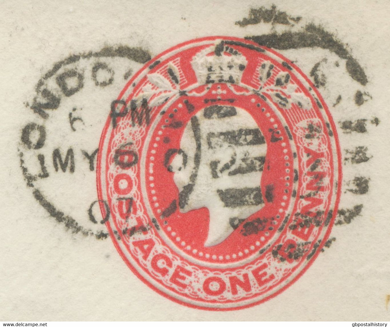 GB 1907 King EVII 1d Carmine VF Postal Stationery Env "LONDON-W.C. / W.C / 8" - Lettres & Documents