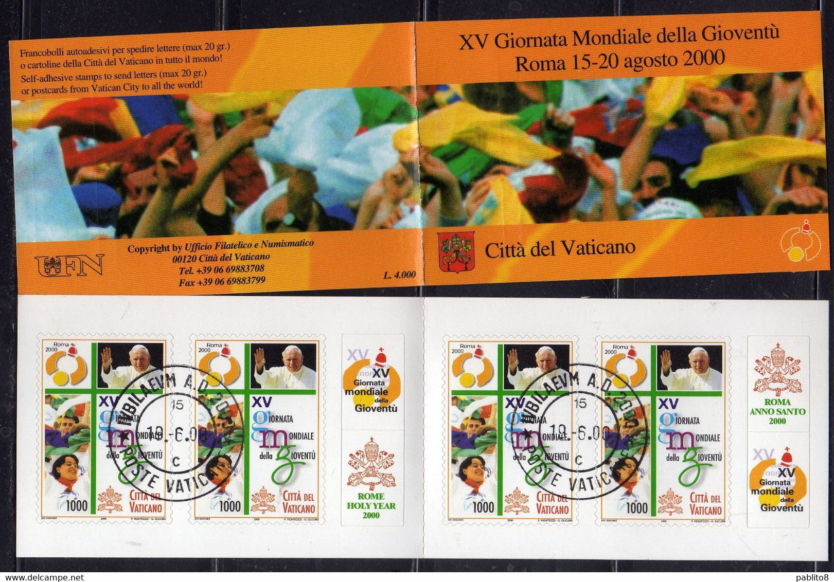 CITTÀ DEL VATICANO VATICAN VATIKAN 2000 GIORNATA MONDIALE DELLA  GIOVENTU' WORLD YOUTH DAY LIBRETTO BOOKLET CARNET USATO - Booklets