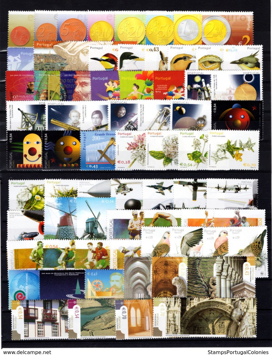 2002 Portugal Azores Madeira Complete Year MNH Stamps. Année Compléte NeufSansCharnière. Ano Completo Novo Sem Charneira - Années Complètes