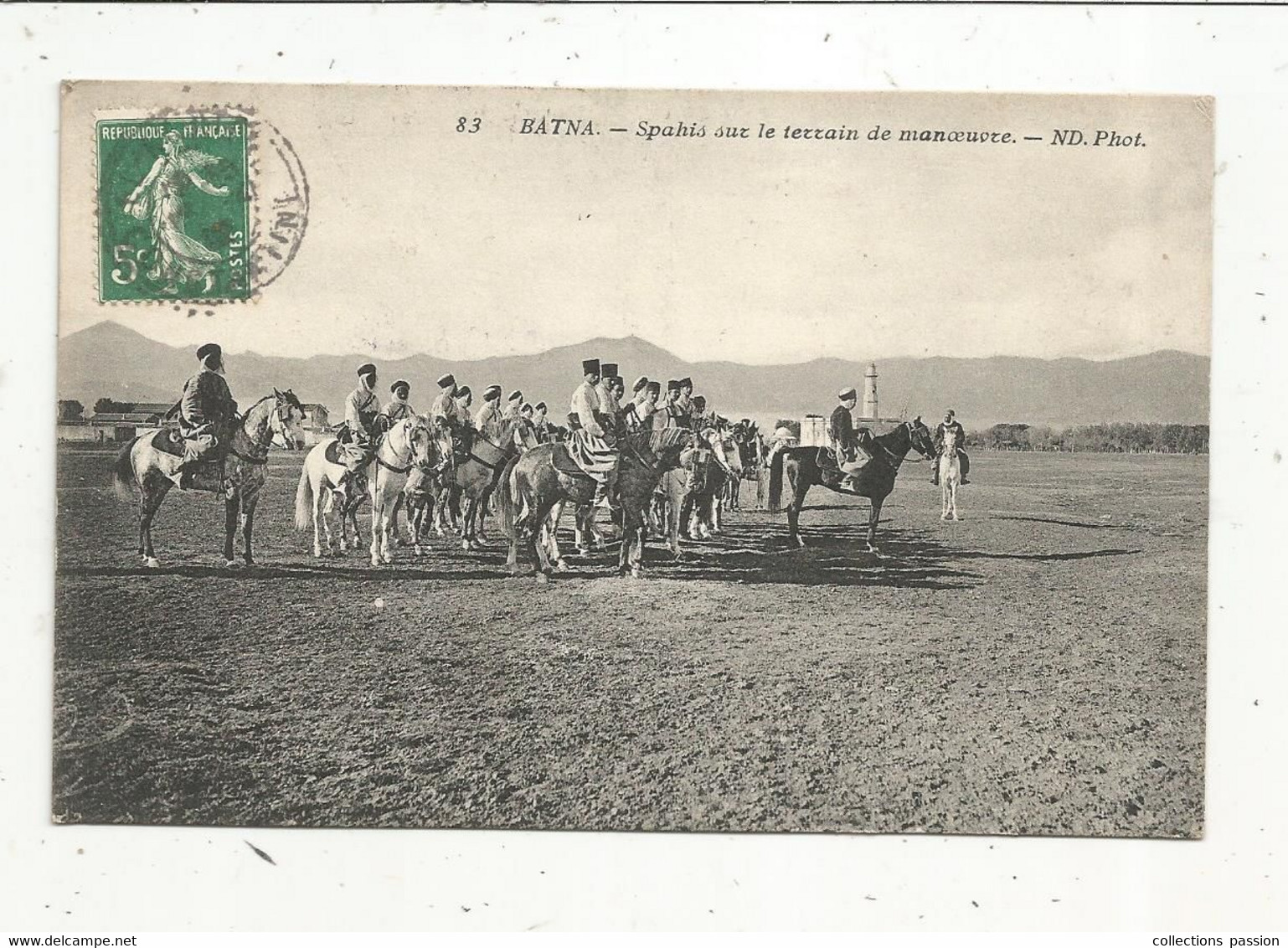 Cp, ALGERIE , BATNA , Militaria , Spahis Sur Le Terrain De Manoeuvre, Voyagée 1912 - Batna