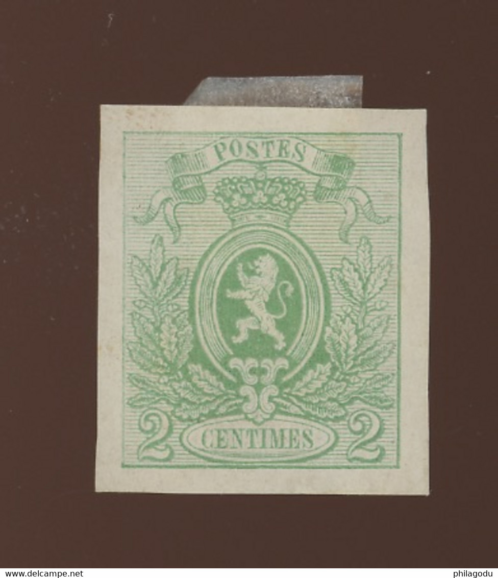 Essai En Vert Du 2c Petit Lion    Cote ? -euros.  Sans Gomme.  Coté. Grubben * - Proofs & Reprints