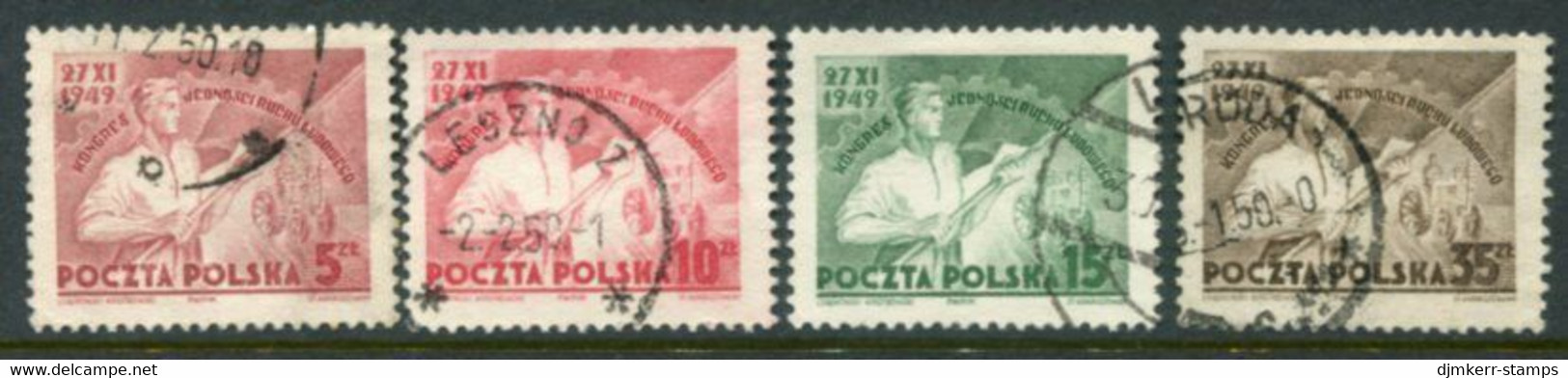 POLAND 1949  Peasant Movement Congress. Used.  Michel 539-42 - Oblitérés
