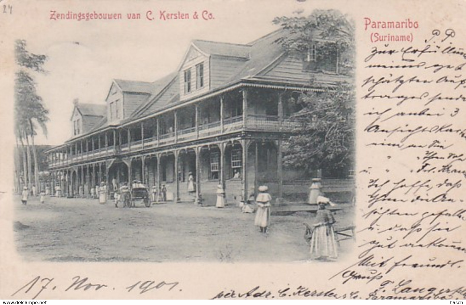 485412Paramaribo, Zendingsgebouwen Van C. Kersten & Co. (poststempel 1901) - Surinam