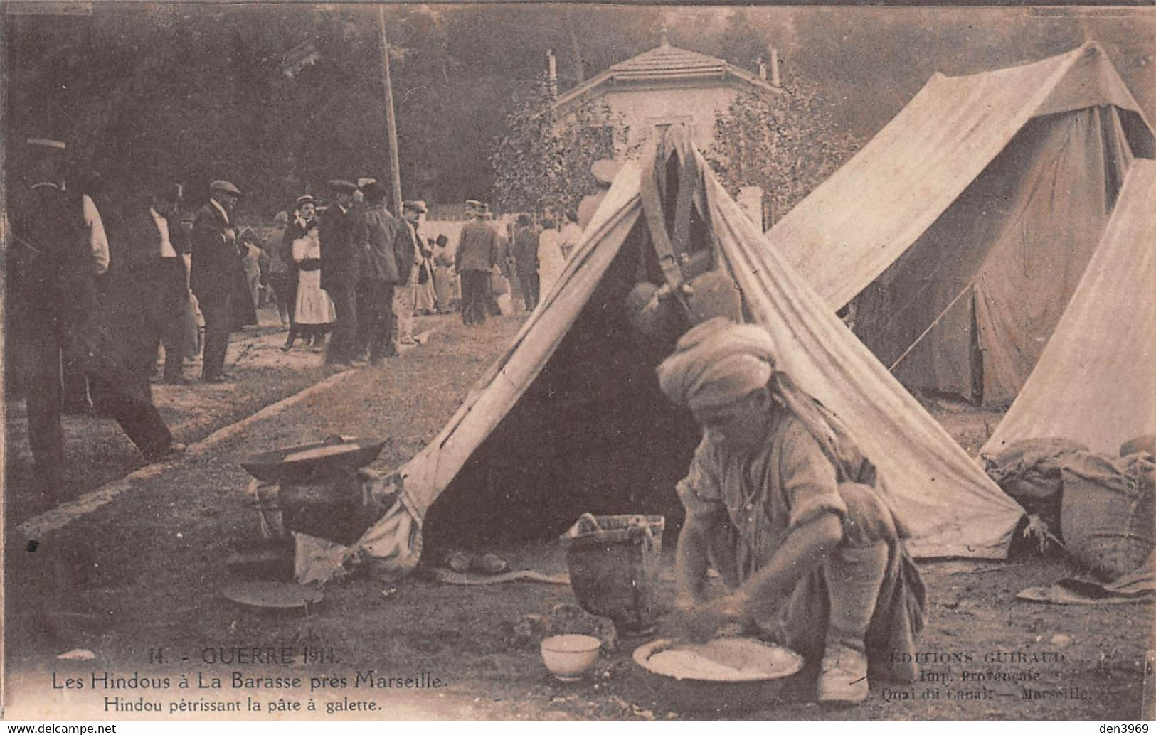 Les Hindous à La Barasse Près MARSEILLE - Hindou Pétrissant La Pâte à Galette - Guerre 1914-18 - Saint Marcel, La Barasse, Saintt Menet