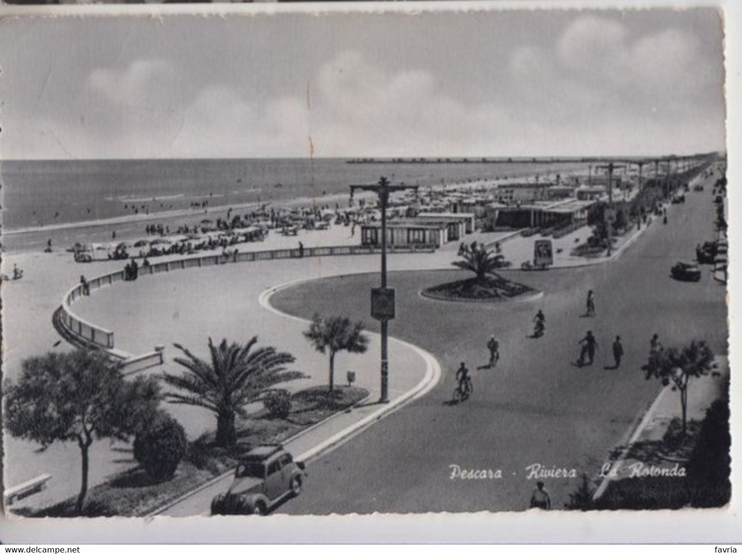 Pescara , Riviera, La Rotonda  - Cartolina Viaggiata 4-9-1958 ( Cart. 713) - Pescara