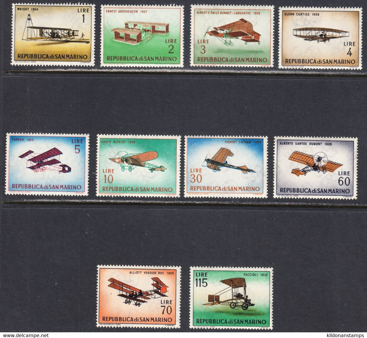 San Marino 1962 Mint No Hinge, Sc# 509-518, SG ,Mi - Unused Stamps