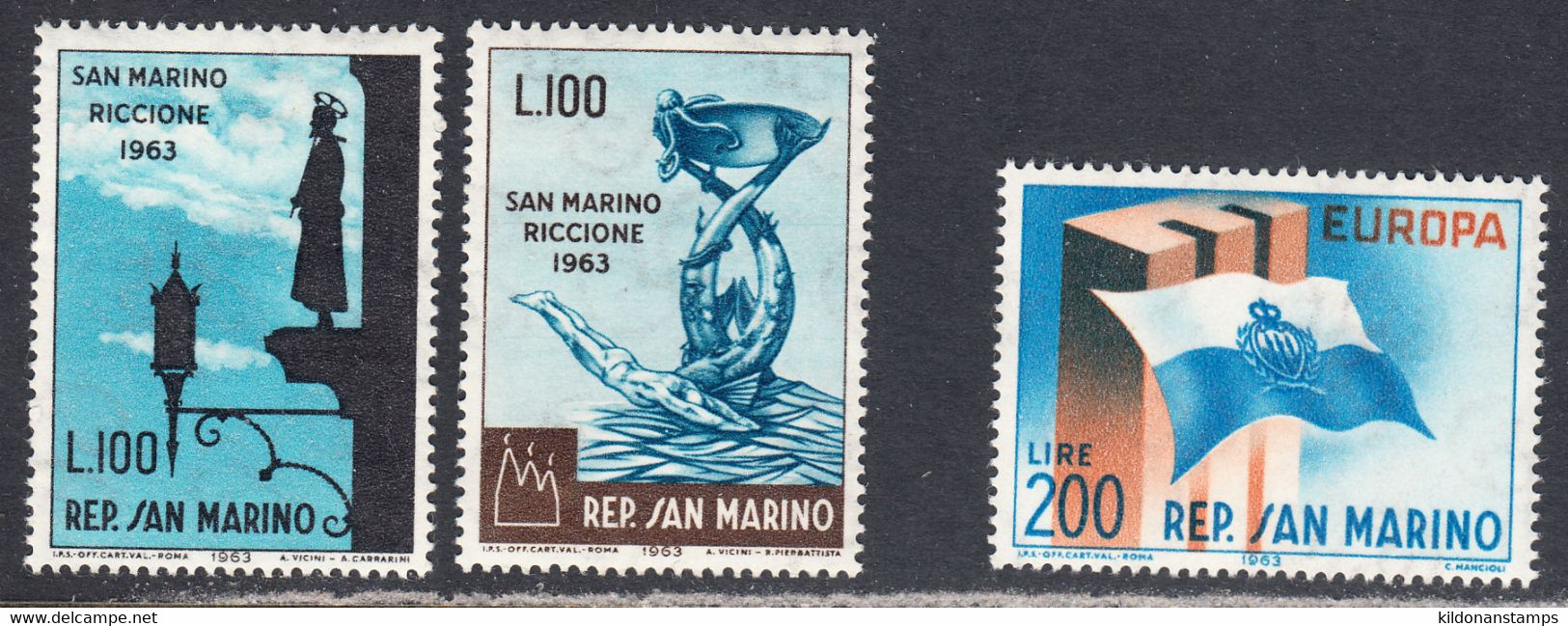 San Marino 1963 Mint No Hinge, Sc# 569-571, SG ,Mi - Nuovi