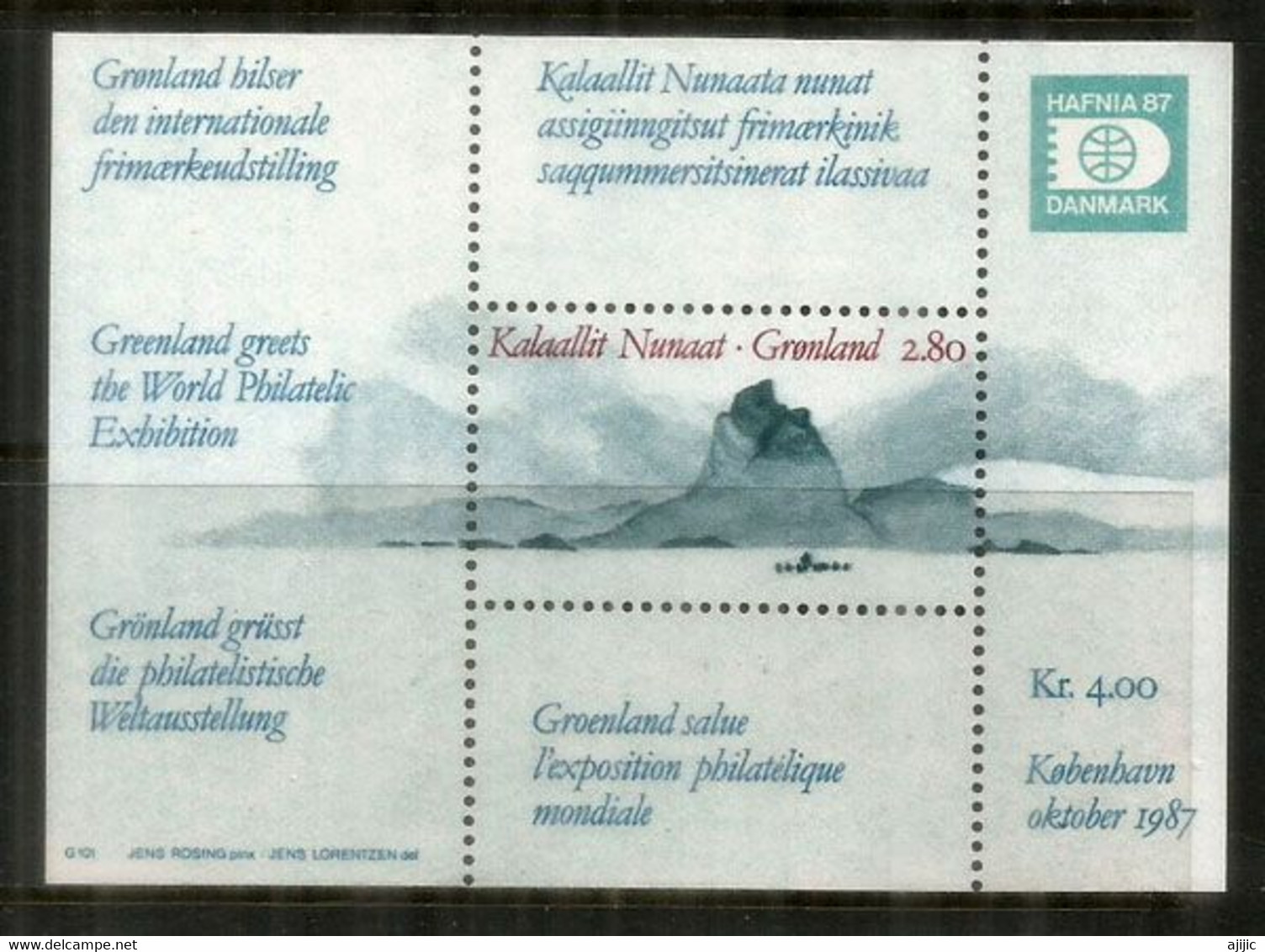 Gunnbjørn Fjeld, Tallest Mountain In Greenland 3694m. MS (MNH) Bloc-feuillet Neuf ** Yvert  # 2 - Other & Unclassified