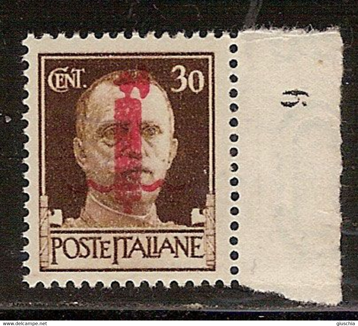 (Fb).R.S.I.1944.-30c Nuovo,bordo Di Foglio Con Numero Di Registro,gomma Integra,MNH (39-21) - Neufs