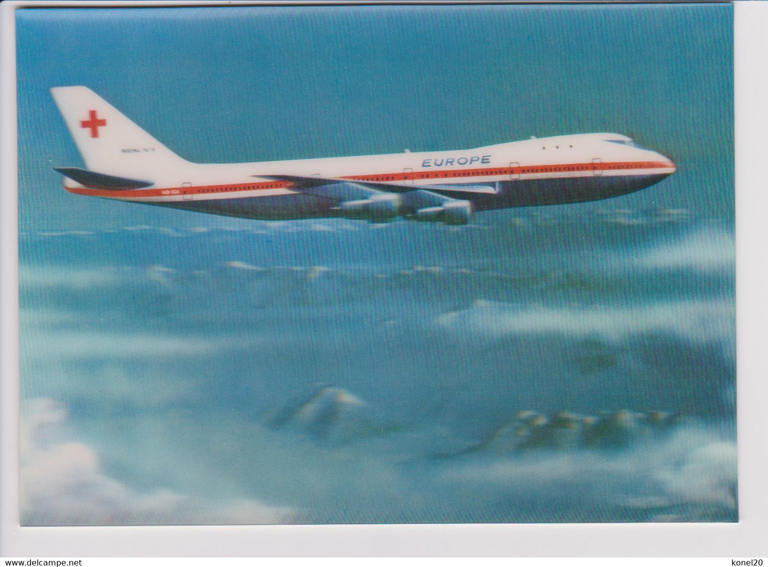 Vintage Holographic 3-D Rppc Boeing 747 Swiss Company Europe - 1919-1938: Entre Guerres