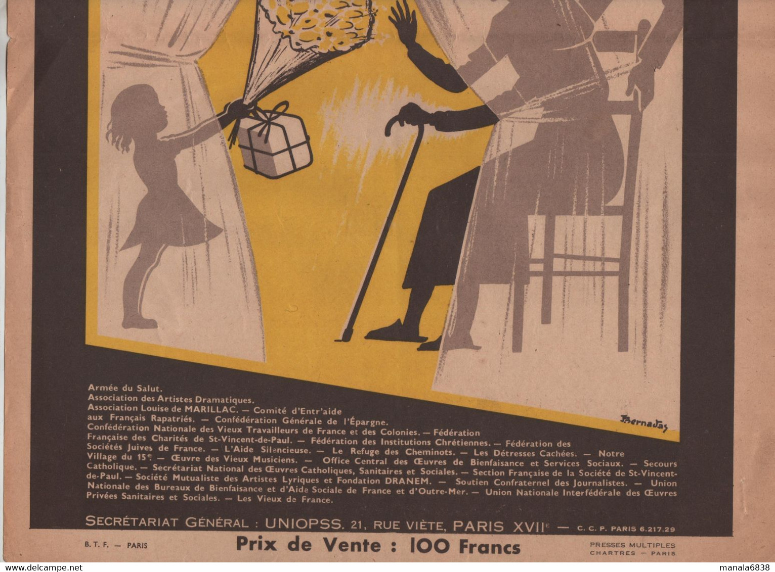 Journée Nationale Vieillards 1952 Auriol Uniopss Paris - Affiches