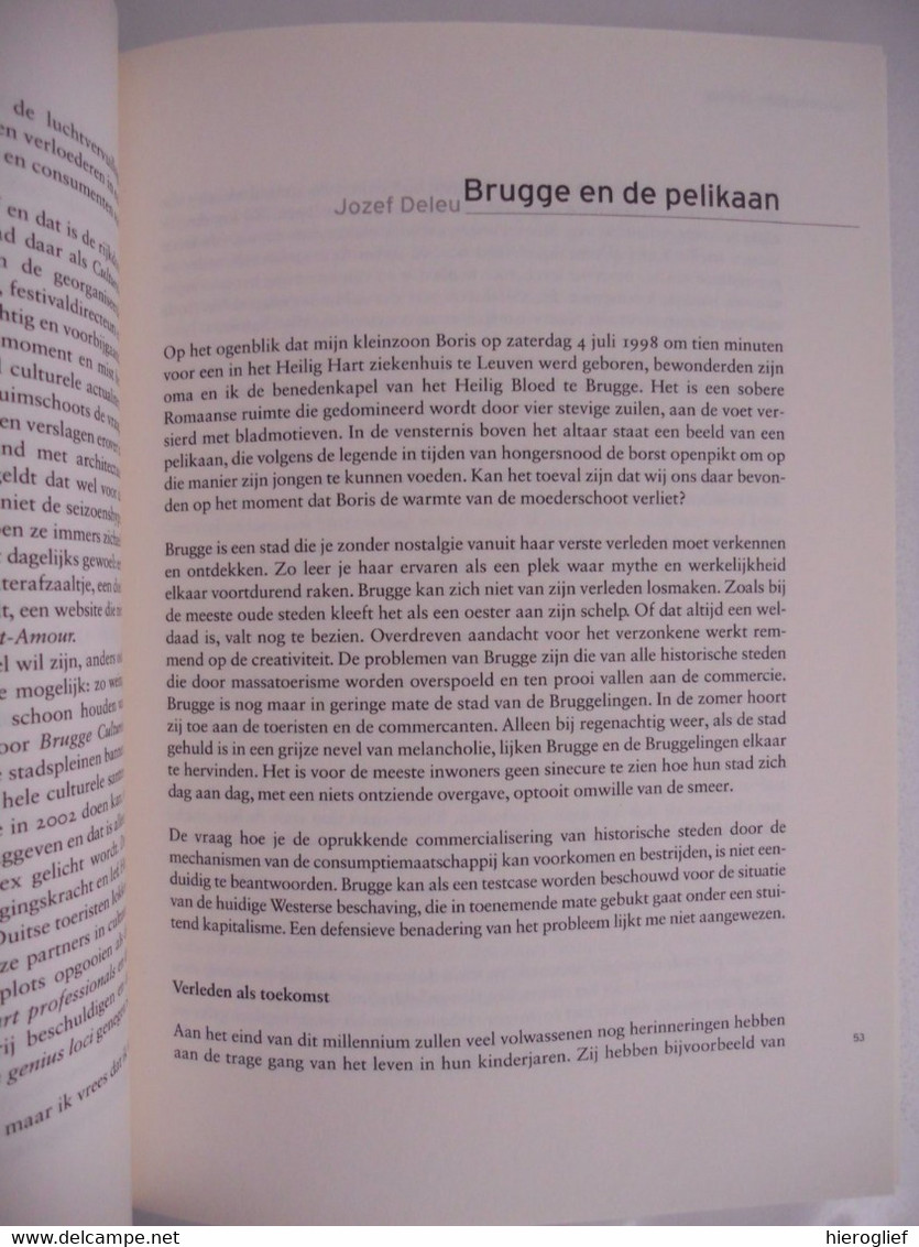 OMTRENT BRUGGE - INDRUKKEN & GEDACHTEN bekende vlamingen belichten een facet v brugge tgv 2002 bart caron lieve jaspaert