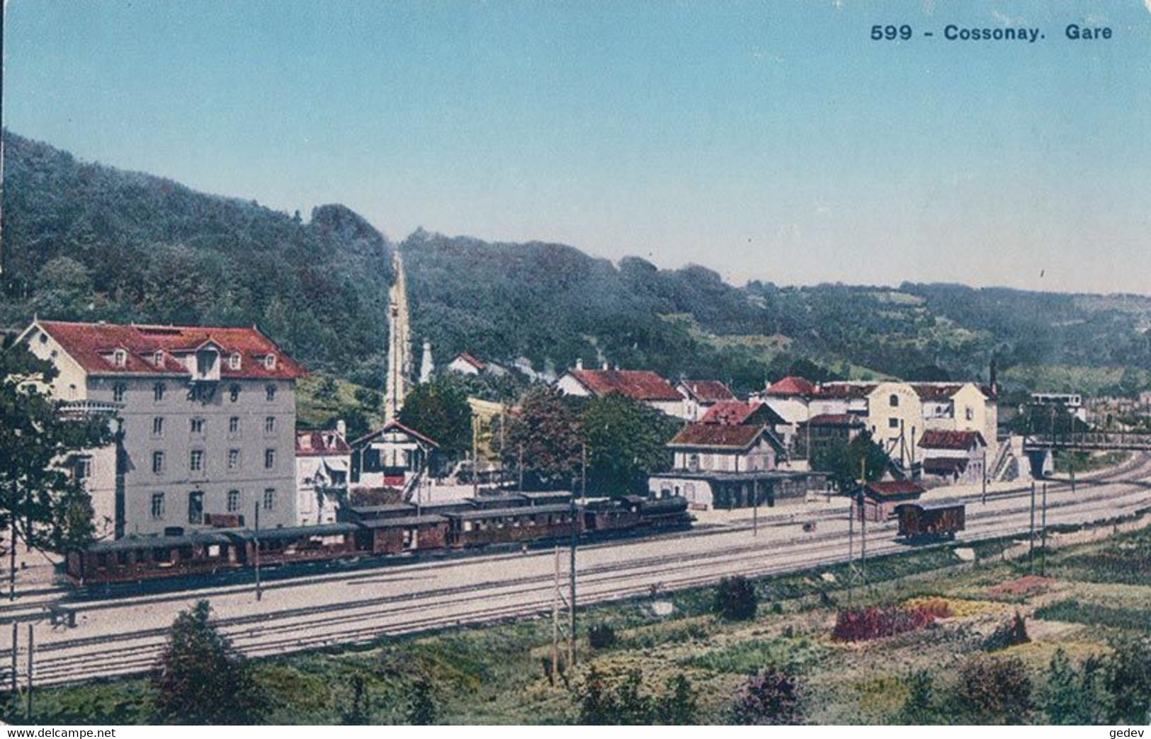 Cossonay Gare, Chemin De Fer, Train à Vapeur Et Funiculaire (599) - Cossonay