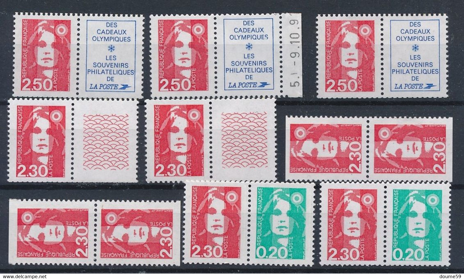 EC-920: FRANCE: Lot Avec "BRIAT"  2.30f Et 2.50f  Rouge** Dont N°2614 Et 2715a - Nuovi