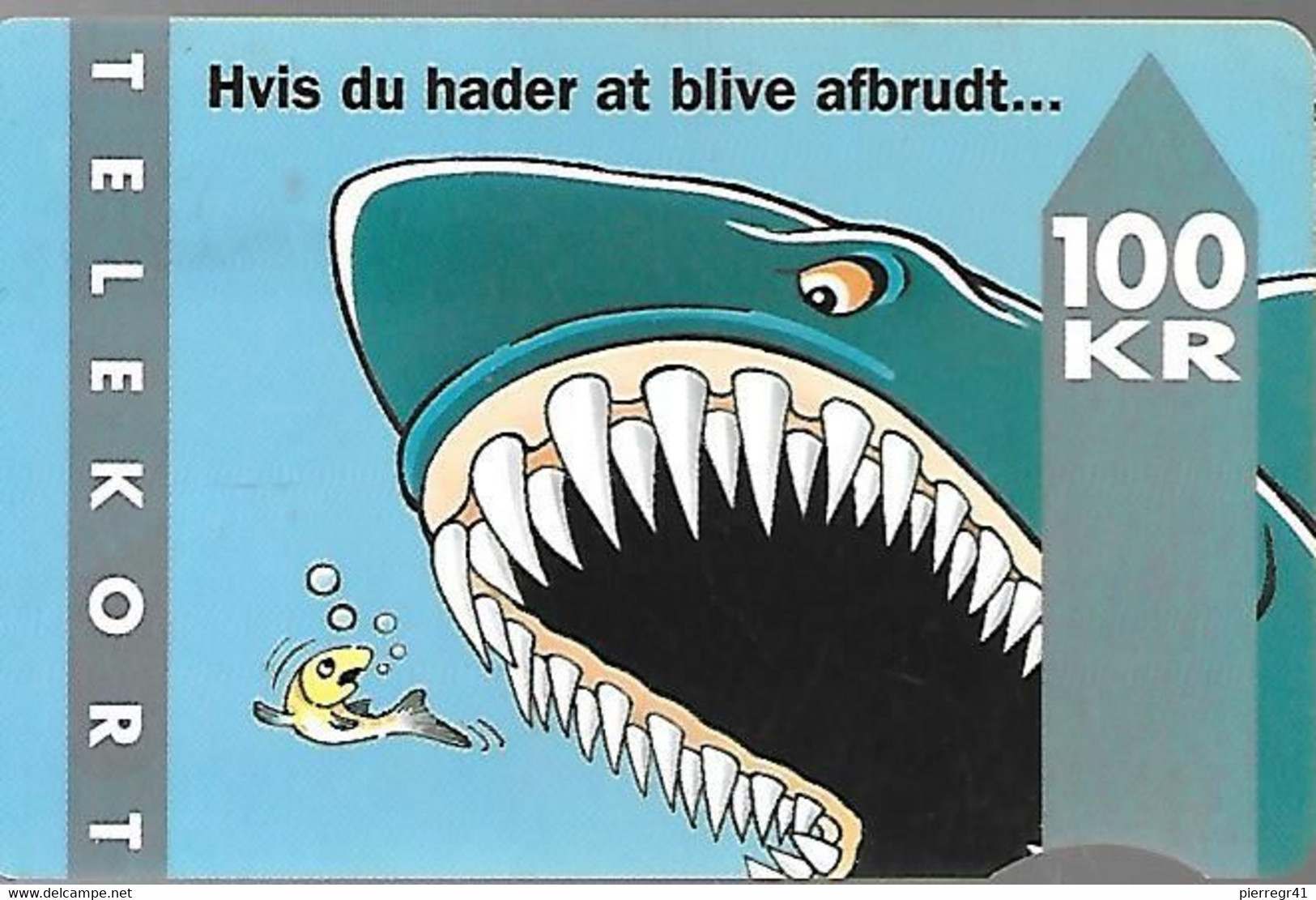 CARTE-MAGNETIQUE-DANEMARK-100KR-REQUIN-05/94-TBE - Peces