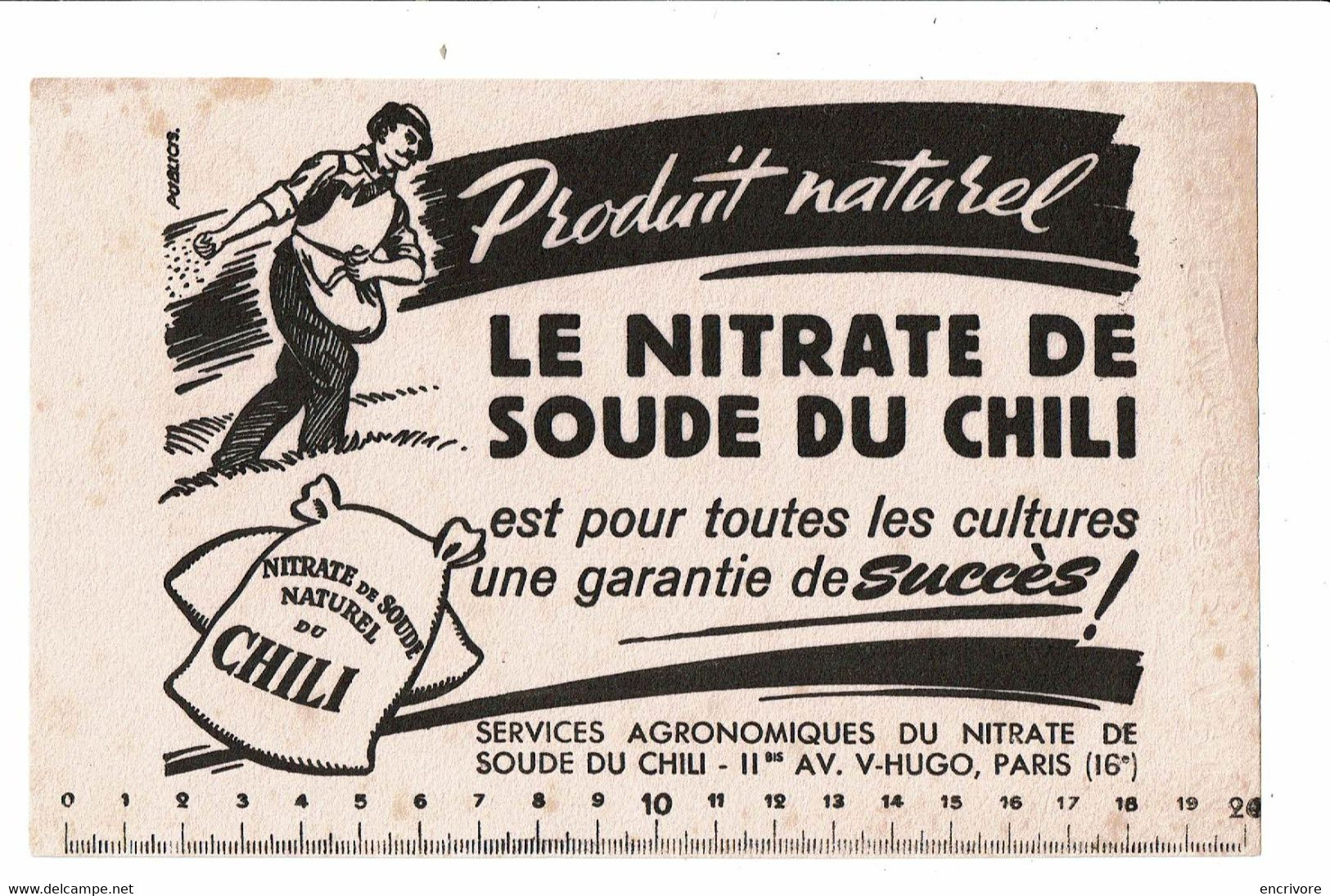 Buvard NITRATE DE SOUDE DU CHILI Produit Naturel Agriculteur épandage - Agriculture