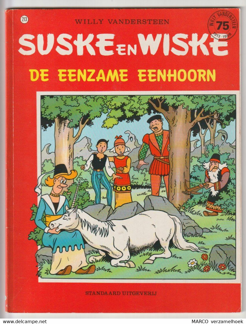 Suske En Wiske 213) De Eenzame Eenhoorn Standaard 1988 Willy Vandersteen 75 Jaar - Suske & Wiske