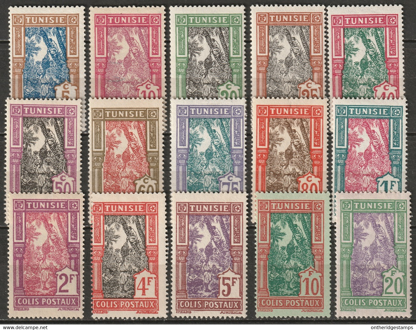 Tunisia 1926 Sc Q11-25 Yt CP11-25 Parcel Post Set MH* - Other & Unclassified