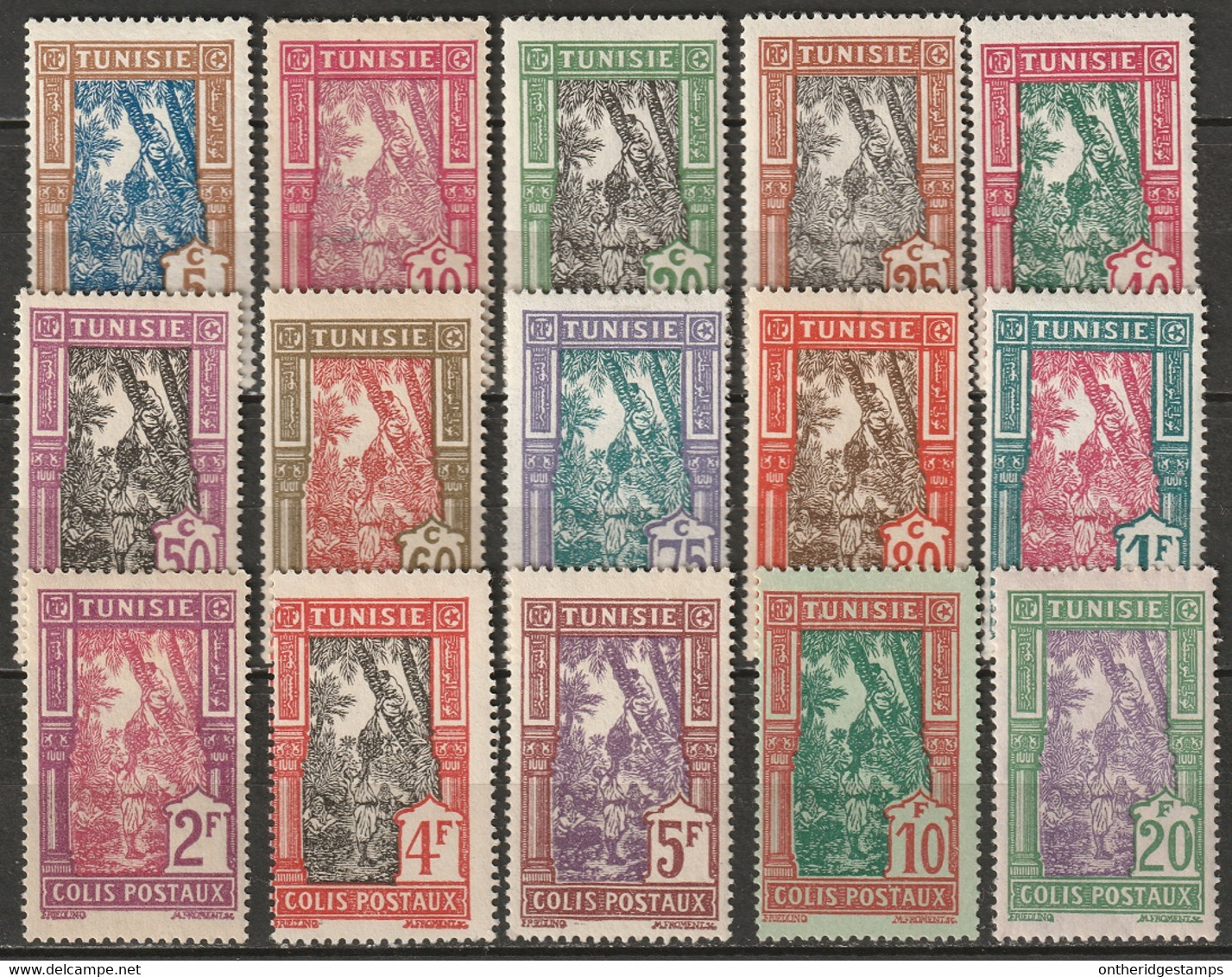 Tunisia 1926 Sc Q11-25 Yt CP11-25 Parcel Post Set MH* - Sonstige & Ohne Zuordnung