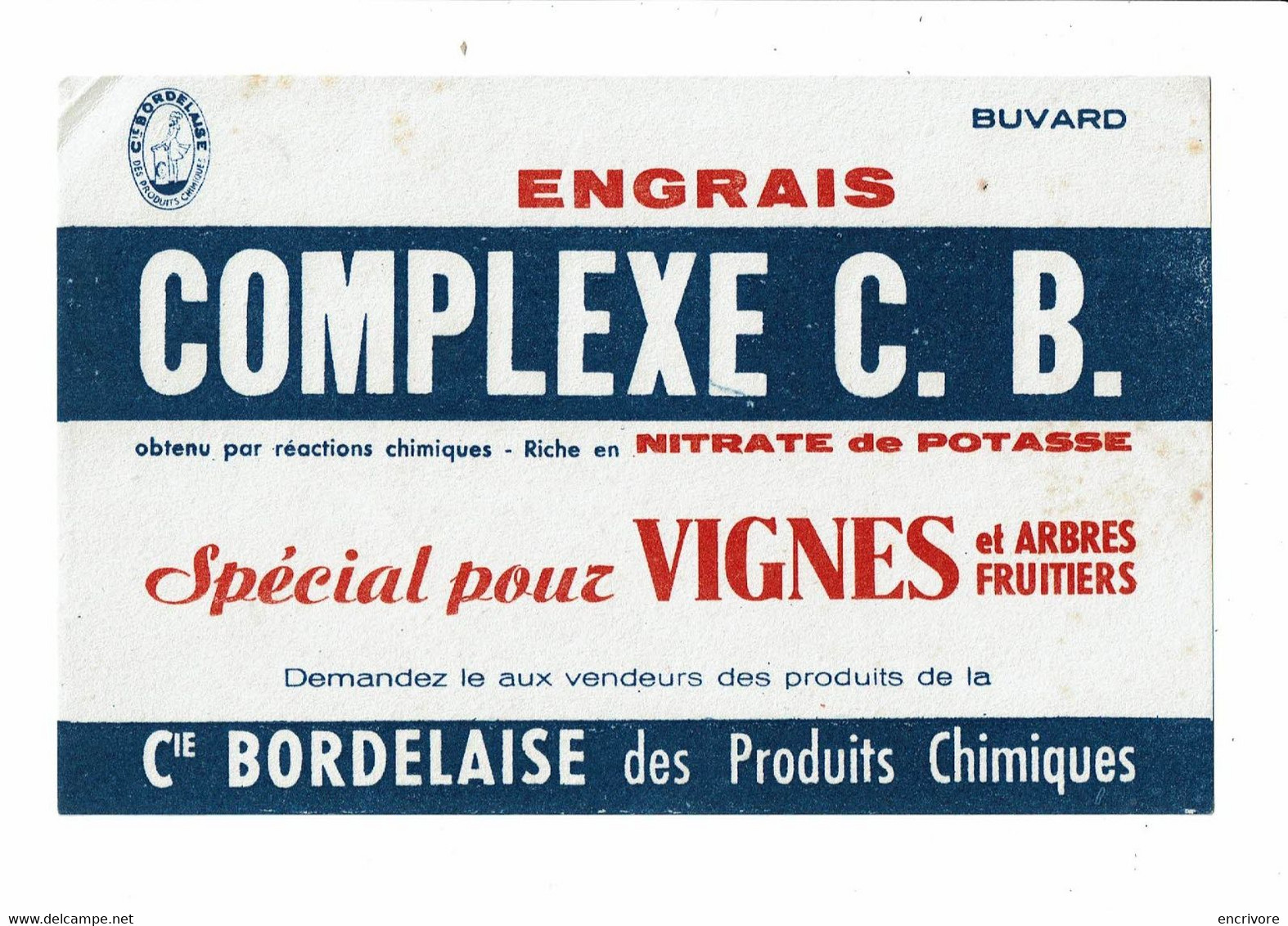 Buvard Complexe C.B. Viticulteurs Vigne Et Arbres Fruitiers Cie Bordelaise - Landbouw