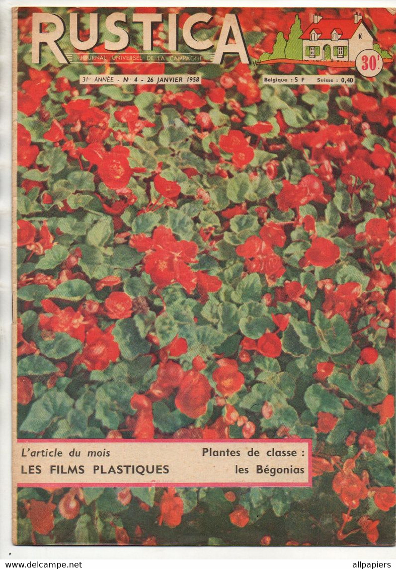 Rustica N°4 Les Films Plastiques - Plantes De Classe : Bégonias - Les Chenilles "ronge-bois"...de 1958 - Jardinage