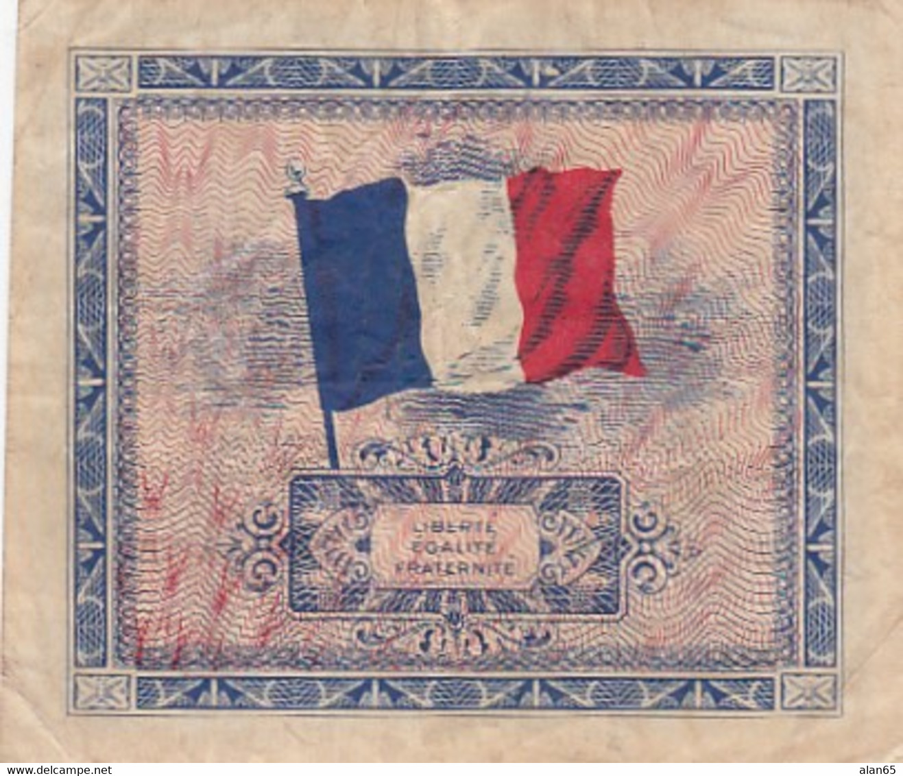 France #116 1944 10 Francs Banknote Currency - 1944 Vlag/Frankrijk