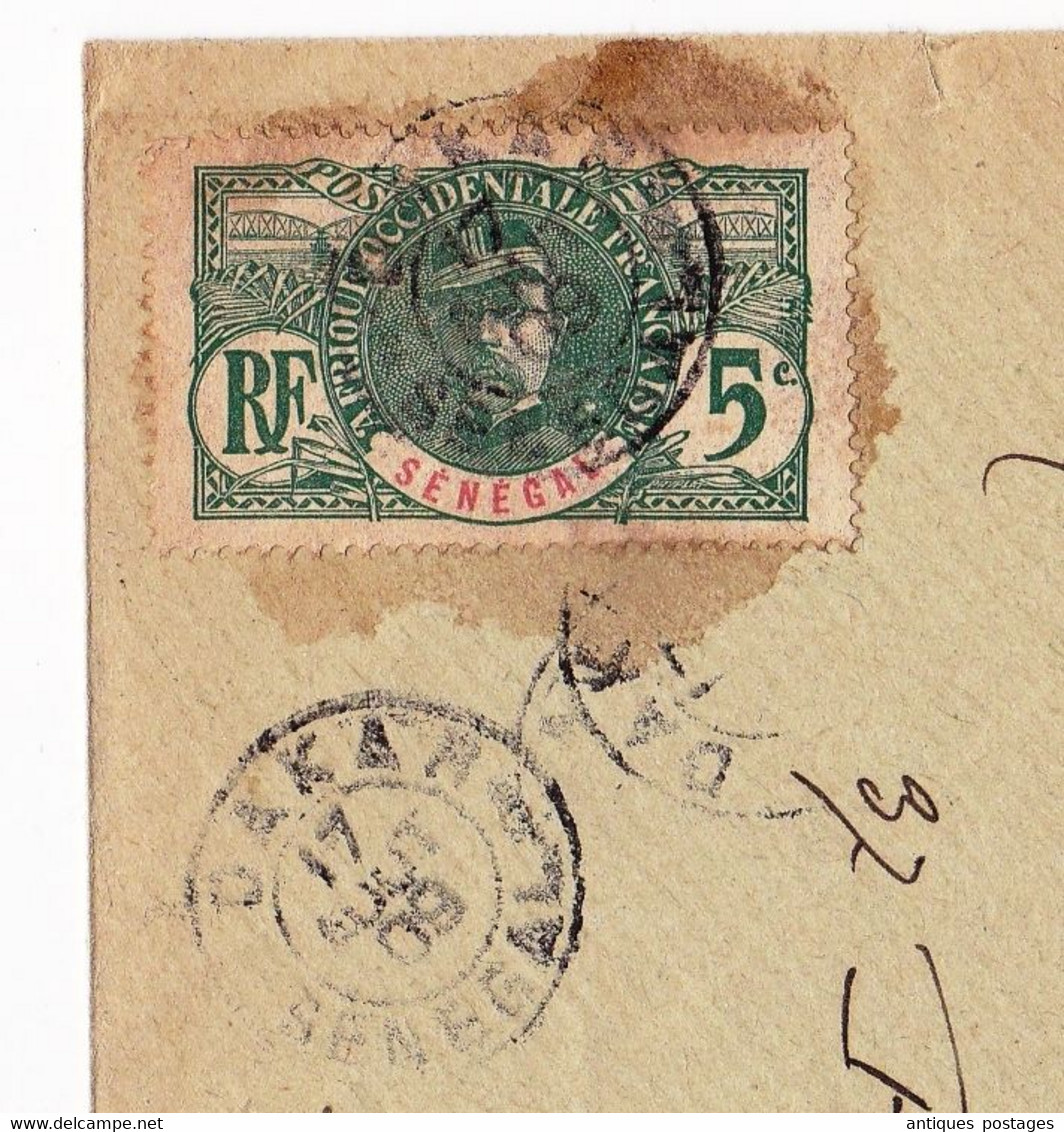 Lettre Dakar 1909 Sénégal Baratelli Fantaisies Articles De Luxe - Cartas & Documentos