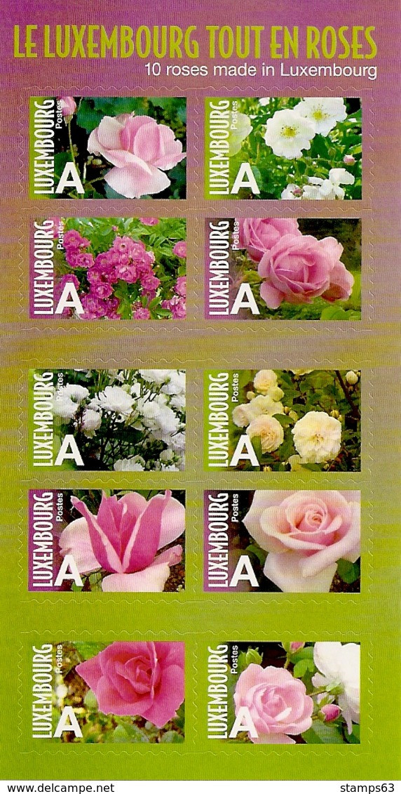 LUXEMBURG, 2010, Booklet B, ATM Roses, 10xA - Markenheftchen